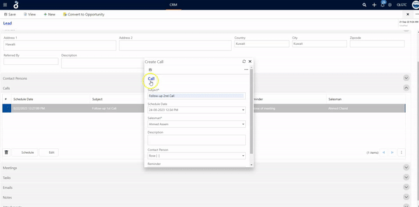 Email and Call Scheduling